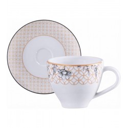 Xícara 100ml Café Solaris Em Porcelana Decorada Tramontina